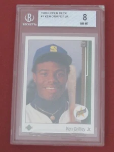 1989 Upper Deck Baseball #1 Ken Griffey Jr. RC BGS 8 NM-MT w/ 9 8.5 & 2 - 8's - Picture 1 of 3