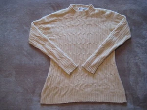 TSE 100% Pure Cashmere Cable Knit Crew Neck Sweater Womens Large (See Measures) - Picture 1 of 15