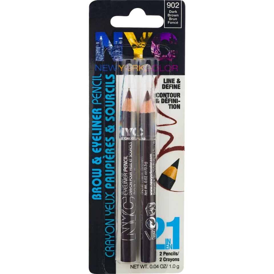 NYC Brow & Eyeliner Pencil, Line & Define 2 Pencils - Choose Shade - Image 1 of 1