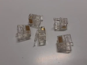 Connector Telephone RJ11 Connector Crimp 6P4C - Pack 5 Pieces - Zdjęcie 1 z 5