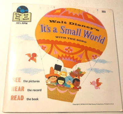 Walt Disney 7" Record 45 & Book Walt Disney 's Its A Small World With The Song - Image 1 of 4