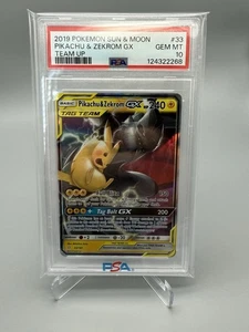 Pokemon 2019 Pikachu & Zekrom GX 33/181 Full Art Team Up GEM MINT PSA 10 - Picture 1 of 6
