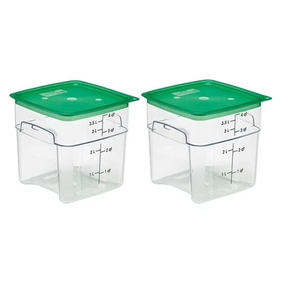 4 QT (Quart) Food Storage Container with Lid (2 Pack) - FreshPro Series (Clear) - Image 1 of 4