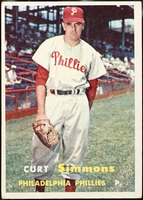 1957 Topps Baseball Curt Simmons #158 - Image 1 of 2