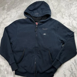 Milwaukee M12 Felpa con Cappuccio Uomo Grande Blu Navy NO BATTERIA Riscaldata Ingranaggio MACCHIATO - Foto 1 di 13