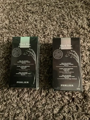 2 nuevos gel de ácido hialurónico puro platino arroz negro Perlier 1,6 fl oz sellado Italia Foto 1 de 4