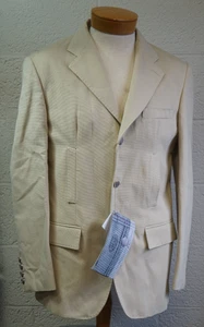 Chaqueta Blazer Chiribiri Algodón/Lino Caqui Calce Ajustado Hecha en Italia. - Imagen 1 de 12