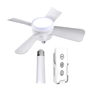40cm Socket Fan Light with Remote Control Energy Saving E27 Threaded Base Bulb - Picture 1 of 5