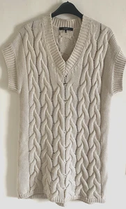 Max Mara italienisches Designer ärmelloses langes Strickweste Pulloverkleid 12-14 - Bild 1 von 6