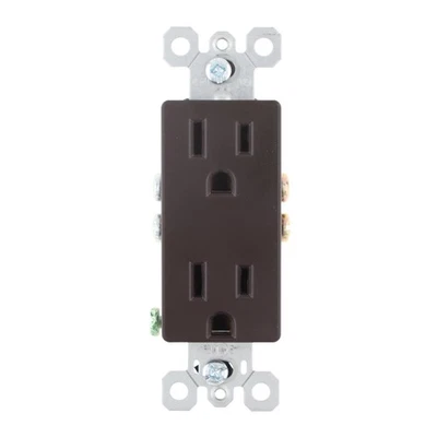 PASS & SEYMOUR 885 DECORATOR DUPLEX RECEPTACLE, 15A, 125V, BROWN (10-PACK) - Image 1 of 3