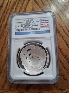 2014-P $1 Proof Baseball Hall of Fame Commem Silver Dollar NGC PR 70 UC | FR - Picture 1 of 2