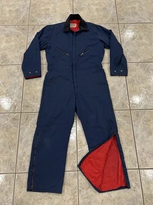 VTG Medium 38-40 WALLS BLIZZARD PRUF Quilt Lined Insulated Winter Coverall Twill - Image 1 of 4