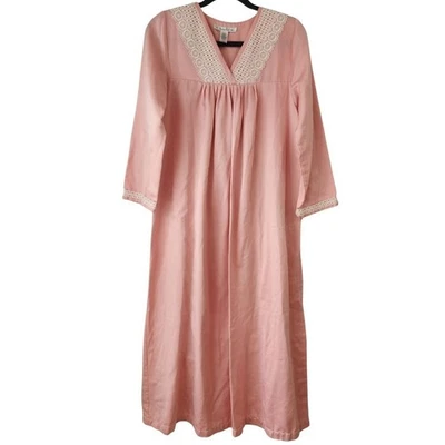 Vintage Oscar de la Renta White Label Pink Nightgown Sleep Dress Women's S - Image 1 of 4