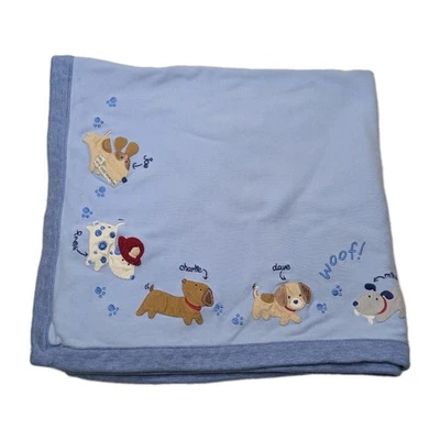 Manta Carter’s Joe Fred Charlie Mike Woof Cachorro Perros Bebé Rayas Azules De Colección Foto 1 de 4