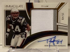 TY LAW 2022 Immaculate Collection Premium Patch On Card Auto #25/49 Patriots