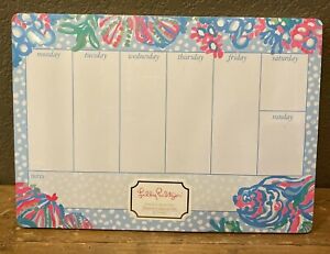 NEW Lilly Pulitzer Weekly Planner Desk Pad 52 Sheets Blue Pink Flowers Sealed 