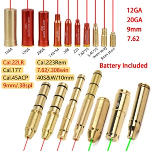 Laser Bore Sight Sighter BoreSighter Gun Red Dot Laser Cartridge Battery Include - Picture 1 of 59