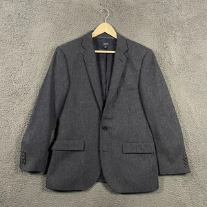 J Crew Sport Mantel Herren 38 S grau Ludlow Fischgrät Tweed Abraham Moon Wolle - Bild 1 von 15