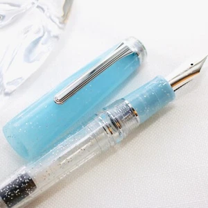Sailor Profesional Gear Realo 21K Fountain Pen Cinderella Green Blue Glitter MF - Picture 1 of 8