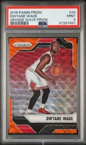 Panini Orange Wave Prizm #24 2016-17 Dwyane Wade Chicago Bulls/25 PSA 9 como nuevo - Imagen 1 de 2