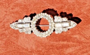 Broche prendedor Zechosl tono plata y estrás de colección, 2,5” de largo ¡ENVÍO GRATUITO! - Imagen 1 de 4