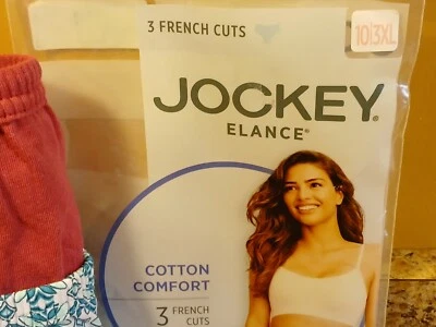 3 Pr. Women's Jockey Underwear Panties French Cuts Cot. Grn-Burg.-Grn Geo 10/3XL - Image 1 of 4