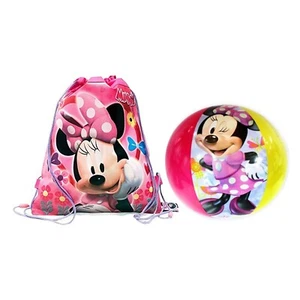 Disney Minnie Mouse Niños Niñas Bolso Bandolera con Cordón + Juguete de Pelota de Playa Piscina Extra - Imagen 1 de 5