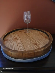 Wine Barrel Top Lazy Susan Turntable Rustic(Piazza Pisano,The Browne's- Or Blank - Picture 1 of 7
