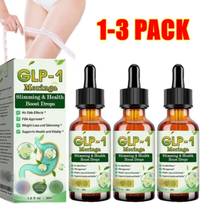 1-3 paquetes GLP-1 Moringa pérdida de peso adelgazante salud impulso gotas líquido 30 ml Reino Unido