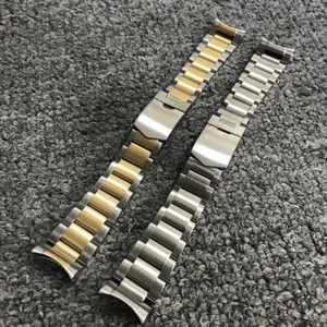 22 mm Halbgold Massiv Gebogenes Ende 316L Stahl Uhrenarmband für Tudor Black Bay - Bild 1 von 6