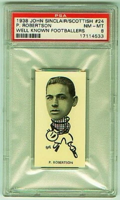 1938 John Sinclair Scottish #24 P. Robertson futbolistas conocidos PSA 8 7114533 Foto 1 de 2