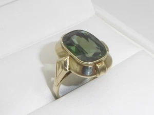 333 Gold Ring 8K Gelbgold Grün Turmalin Goldring 3,93 g RG 56 - 17,8 mm 9089 - Bild 1 von 8