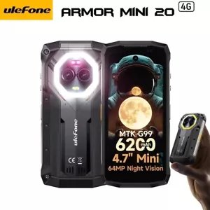 4.7" Ulefone Armor Mini 20 Rugged Smartphone 16GB+256GB 64MP Night Vision Camera - Picture 1 of 24