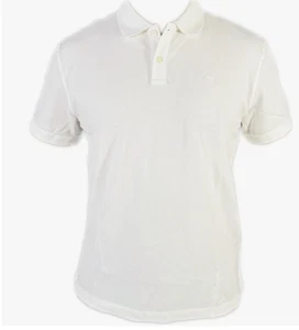 MENS SIZE MEDIUM BANANA REPUBLIC MONOGRAM PIQUE POLO SHIRT WHITE NWT - Picture 1 of 2