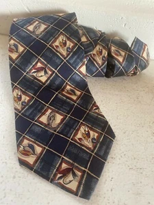 VTG Men's RALPH LAUREN CHAPS Fishing Fly Designer Silk Red Blue Plaid 57, 4 - Picture 1 of 7
