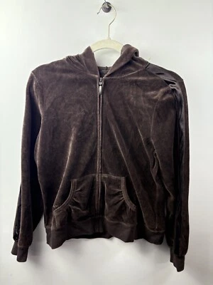 SB Active Hoodie Women's Size Small Brown Velour Full Zipper  Kangaroo Pockets - Image 1 of 4