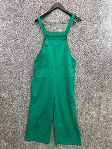 New In Green Linen Blend Jumper Overalls Wide Leg Tie Straps Women's Size S - Picture 1 of 12