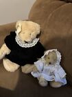 Vintage Vanderbear Family Fluffy & Muffy Jointed Dressed Bears