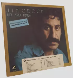 Jim Croce Life Times BL 35008 White Promo Sticker DJ Radio Vintage 1973 Vinyl LP - Picture 1 of 7