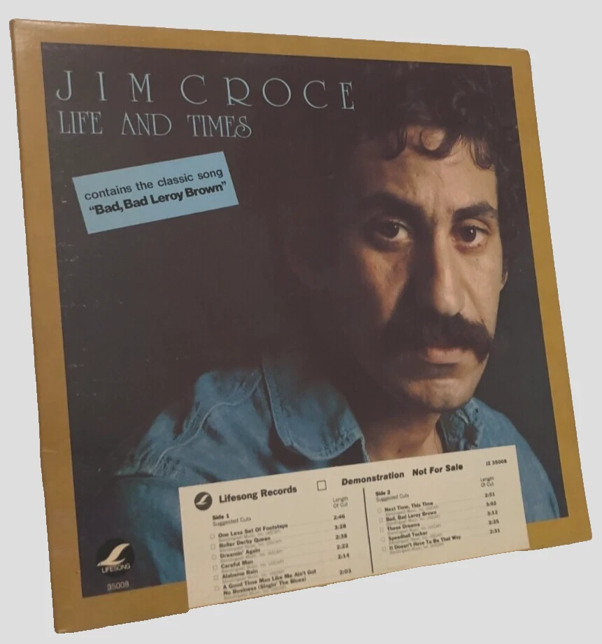 Jim Croce Life Times BL 35008 White Promo Sticker DJ Radio Vintage 1973 Vinyl LP - Image 1 of 4