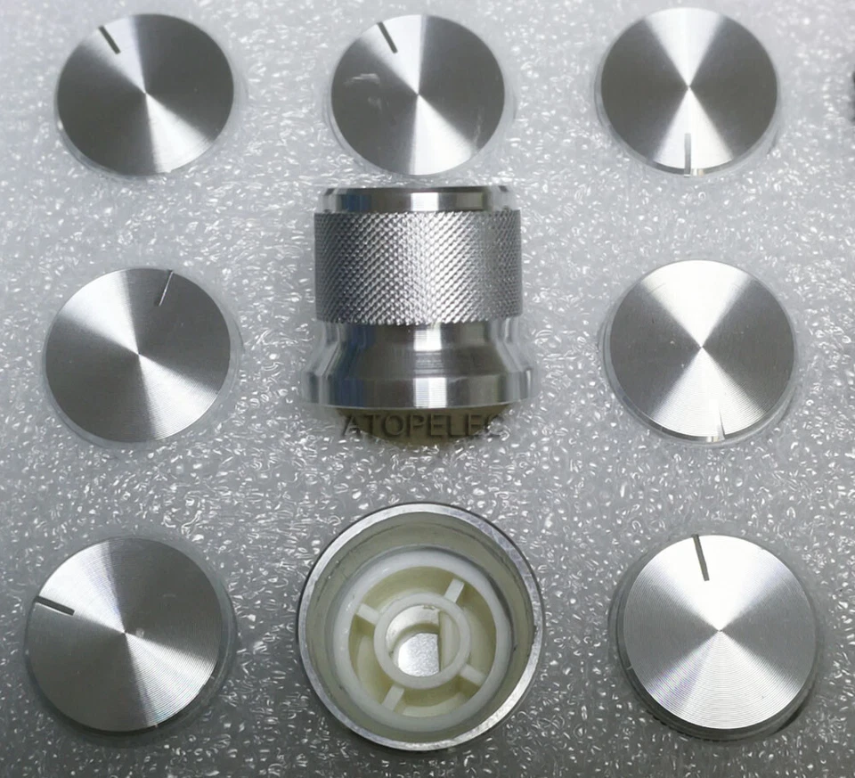 1-10pcs 20mm*17mm Aluminum Knob 6mm D-Type Shaft Potentiometer High Quality - Image 1 of 1