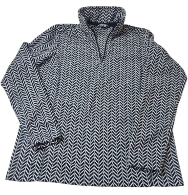 Top Pullover LANDS END Blanco y Negro Vellón Espiga 3/4 Cremallera Talla XS 2-4 Foto 1 de 4