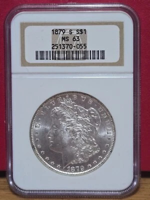 1879-S Morgan Silver Dollar NGC MS 63 GREAT MIRRORS!  - 251370-055 - Image 1 of 3