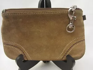 COACH Women's Suede Light Brown Leather Wristlet Clutch Purse - Picture 1 of 7