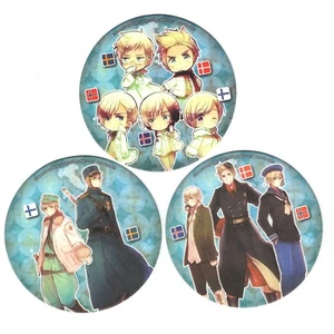 Tarjeta de montaña rusa de papel 3 piezas promoción Hetalia Axis Powers anime Islandia Dinamarca Noruega - Imagen 1 de 4
