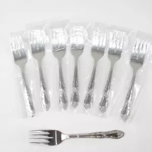 Oneida Oakleigh Pattern Salad Place Fork Lot (8) Forks New Unused - Bild 1 von 9
