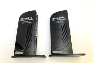 2X Plugable UD-3900 SuperSpeed USB 3.0 Dual Monitor Docking Station - No Adapter - Picture 1 of 5