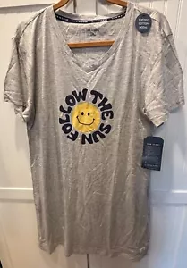NWT Life Is Good womans s/s gray Night shirt sz XL flower "follow the sun" - Picture 1 of 3