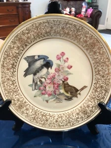 MIB Lenox Boehm China 1980 Black-throated Blue Warblers Plate with Booklet  - Picture 1 of 7