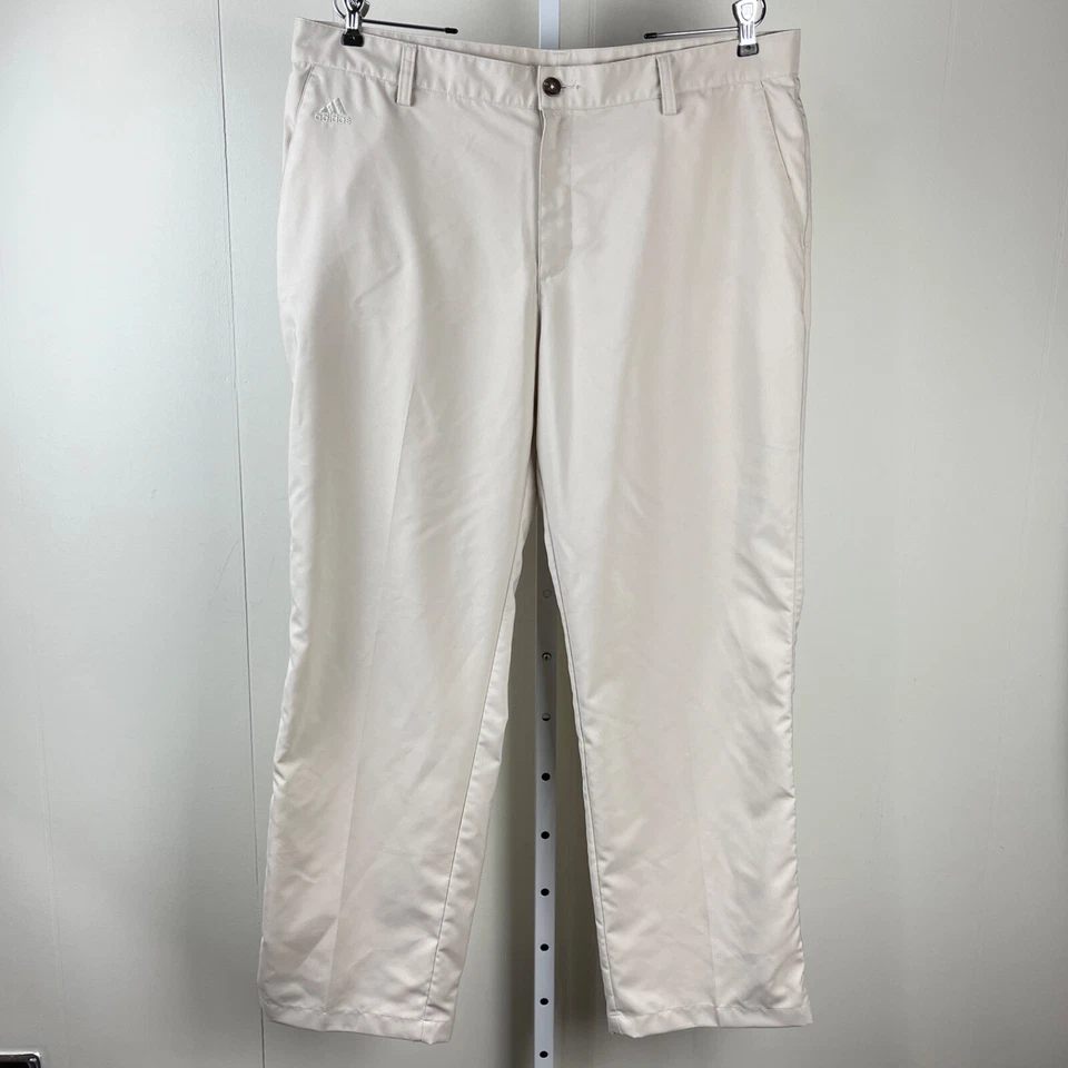 Adidas ClimaLite Golf Pants Mens 38x32 Cream Lightweight Casual - Image 1 of 4